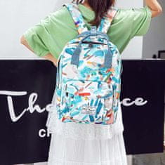 Dollcini Divatos hátizsák, alkalmi hátizsák, nyomtatott hátizsák, graffiti stílusú hátizsák, hölgyek/lányok/üzleti/utazási hátizsák, 42711, világos zöld