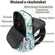 Dollcini Divatos hátizsák, alkalmi hátizsák, nyomtatott hátizsák, graffiti stílusú hátizsák, hölgyek/lányok/üzleti/utazási hátizsák, 42711, világos zöld