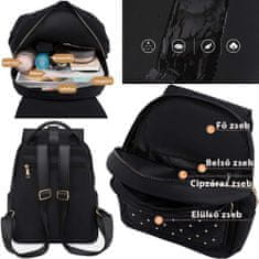 Dollcini Divatos hátizsák, alkalmi hátizsák, hölgyek/lányok/üzlet/utazás, egyszerű gombos hátizsák, 427181, Fekete