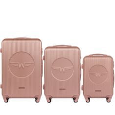 Wings 3 db bőrönd készlet (L, M, S), Rose gold