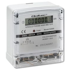 Qoltec egyfázisú elektronikus mérő | energiafogyasztás mérő | 230V | LDC