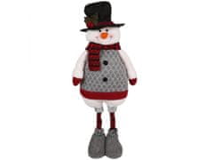 sarcia.eu Szürke hóember állítható lábakkal, karácsonyi dekorációval 52/82cm