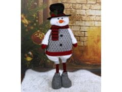 sarcia.eu Szürke hóember állítható lábakkal, karácsonyi dekorációval 52/82cm