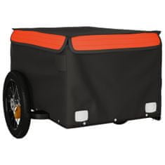 Greatstore fekete-narancssárga teherszállító kerékpár utánfutó 30 kg