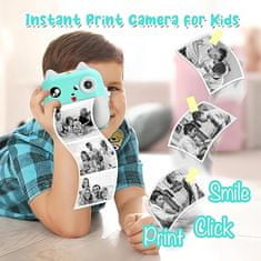 Gyerek digitális fényképezőgép, 11 cm x 10 cm x 5 cm, fényképek kinyomtatása - CUTEPRINT