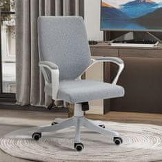 VINSETTO Ergonomikus irodai szék, kerekes, állítható magasságú, poliészter / nylon, 62x69x92-102 cm, szürke