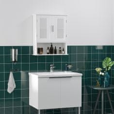 KLEANKIN Fürdőszoba fali szekrény, Kleankin, MDF/alumínium, 2 ajtós, 60x20x70 cm, fehér