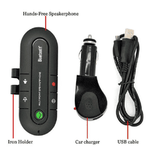 BigBuy Napellenzőre rögzíthető Bluetooth-os autós telefon kihangosító beépített mikrofonnal, 10 méteres hatótávval (BBL)
