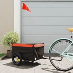 Greatstore fekete-narancssárga teherszállító kerékpár utánfutó 30 kg