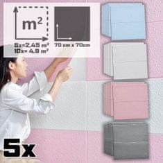 HOME & MARKER® 3D öntapadós tapéta, penészálló és hangszigetelő, rózsaszín - FORMWALL