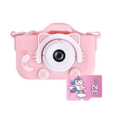 MG X5 Cat gyermek fényképezőgép + 32GB karta, rózsaszín
