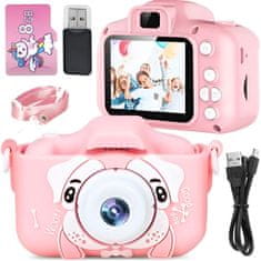 MG X5 Dog gyermek fényképezőgép + 8GB karta, rózsaszín