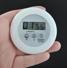 BigBuy Mágneses konyhai időzítő óra - LCD kijelzővel, állítható állvánnyal - 6 cm, fehér (BB-1692)