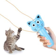 BigBuy Aranyos, cica mintás lasszó vető macskajáték varázslatos lebegő madzaggal - játssz együtt a cicáddal! (BBJ)