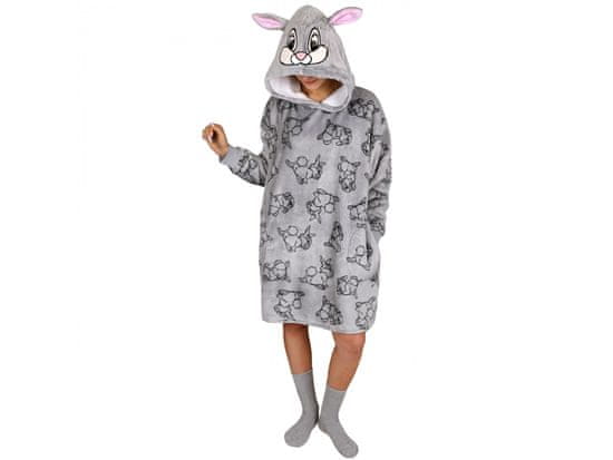 sarcia.eu Thumper Disney ajándék szett: Szürke női pulóver/fürdőköpeny/takaró + zokni, kapucnis snuddie