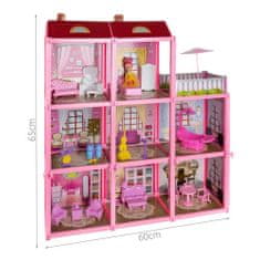 MG Dollhouse babaház 65 cm, rózsaszín
