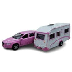 X TECH Rózsaszínű Volvo S60, lakóautóval