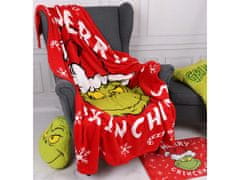 sarcia.eu Grinch Piros ágytakaró/takaró, karácsonyi takaró 130x160 cm OEKO-TEX