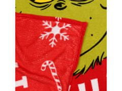 sarcia.eu Grinch Piros ágytakaró/takaró, karácsonyi takaró 130x160 cm OEKO-TEX