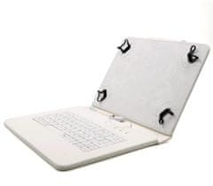C-Tech PROTECT univerzális billentyűzet tok 9,7"-10,1" táblagépekhez, FlexGrip, NUTKC-04, fehér színben