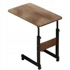 MUVU Laptop asztal, barna és fekete, állítható magasságú, mobil íróasztal, MUVU