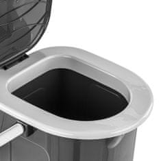 botle Turista WC vödör 15,5 literes mobil praktikus és hordozható antracit színben H 28,0 cm vödör higiénia, levehető fedél, praktikus fogantyúval.