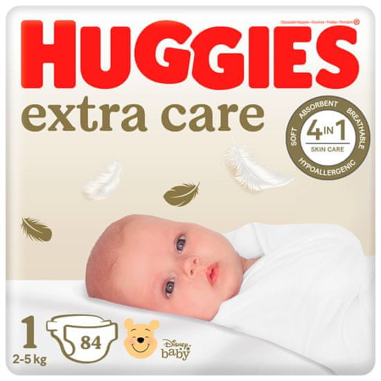 Huggies Extra Care Newborn 1-es méret, 84 db