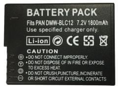TRX akkumulátor Panasonic/ 1800 mAh/ Leica V-LUX 4/ Lumix DMC-FZ1000, DMC-FZ200, DMC-FZ200GK, DMC-FZ200K/ nem eredeti akkumulátorhoz