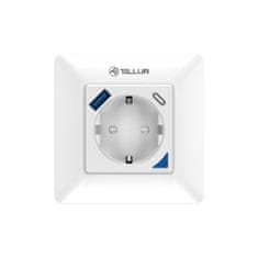 Tellur WiFi intelligens fali csatlakozó, 3600W, 16A, PD20W, USB 18W, fehér