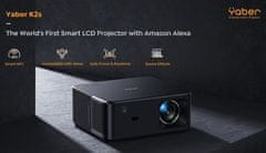 Diskus YABER K2s intelligens házimozi projektor 800 ANSI WiFi6 Dolby Audio hangvezérlés