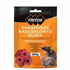 PelGar International Tritox paraffinos rágcsálóirtó blokk, viasztömbbe zárt méreg egér és patkány ellen, 300 g