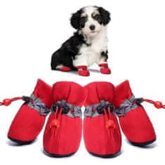Vízálló cipő háziállatoknak (4db) | PAWSIES Piros