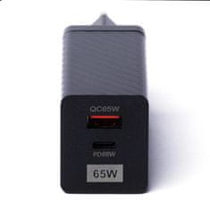 WOZINSKY GaN 65W-os töltő USB portokkal USB C támogatja QC 3.0 PD fekete WWCG01 Wozinsky Wozinsky