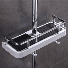 A tároló zuhanypolc maximalizálja a tárolást a fürdőszobában, Maximalizálja a zuhanyterületet, Tartós fürdőszobai polc