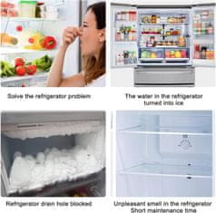 Univerzális hűtőszekrény tisztító tömlő, tisztítja a lefolyókat, megszünteti a szagokat, megakadályozza a baktériumok kialakulását