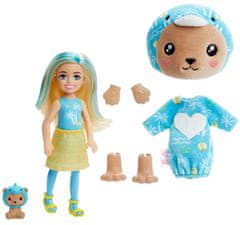 Mattel Barbie Cutie Reveal Chelsea jelmezben - mackó kék delfinjelmezben HRK27