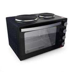 BROCK TO 3002 B, 1500 W, 30 L, 100-230°C, Grillfunkciós, Főzőlapos, Fekete, Elektromos Mini sütő