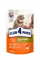 Club4Paws Premium  Nedves macskaeledel - Nyúl zselében 24x100g