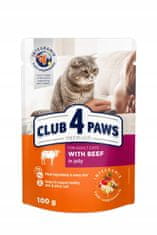 Club4Paws Premium Nedves macskaeledel - Marhahús zselében 24x100g