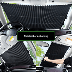 Autó szélvédő árnyékoló, autós árnyékoló szélvédőre, autós napellenző 150x60 cm-es, alumínium ötvözetű rolós árnyékoló | GLADESHADE