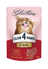 Club4Paws Premium Nedves macskaeledel - Pulyka sárgarépakrémlevesben 12x85g