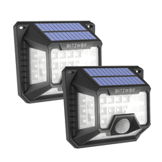 Blitzwolf BW-OLT3 kültéri napelemes LED lámpa mozgás- és szürkületérzékelővel, 1200mAh (2 db) (BW-OLT3)