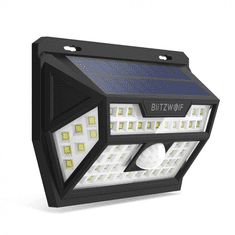 Blitzwolf BW-OLT1 kültéri napelemes LED lámpa mozgás- és szürkületérzékelővel, 2200mAh (BW-OLT1)
