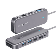 Blitzwolf 11 az 1-ben Hub USB-C ezüst (BW-TH8) (BW-TH8)