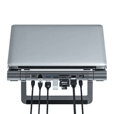 AceFast E5 Multifinkciónális laptop állvány USB-C ezüst (E5 space gray) (E5 space gray)