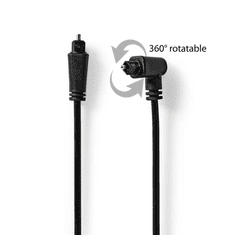 Nedis TosLink optikai audió kábel 90° 1m fekete (CAGP25200BK10) (CAGP25200BK10)