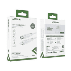 AceFast C3-01 USB-C - Lightning kábel 1.2m fehér (C3-01 white)