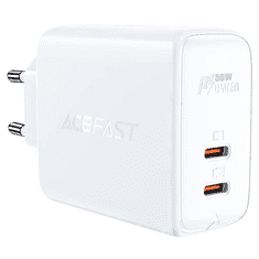 AceFast A29 hálózati töltő 2xUSB-C, PD50W fehér (A29 white)