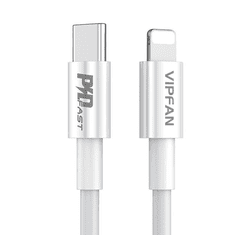 Vipfan P01 USB-C do Lightning kábel 3A PD 2m fehér (P01LT-2m) (P01LT-2m)