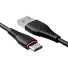 Vipfan Anti-Break X01 USB-USB-C kábel 3A 1m (fekete (X01TC-black) (X01TC-black)